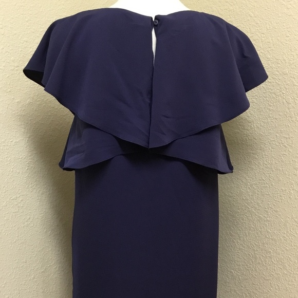 Madison Navy Flutter Sleeve Mid Shift Dress - Sz S - Picture 6 of 10